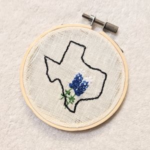 Texas Bluebonnets 3" Embroidery Hoop Art